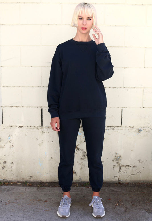 the oversized sweatshirt -  faded black