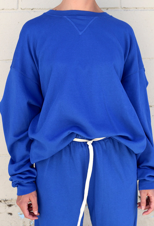 the oversized sweatshirt - cobalt blue